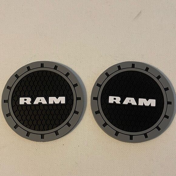Dodge Ram car cup Coasters in black and gray. Set of 2 NWT - Picture 4 of 7
